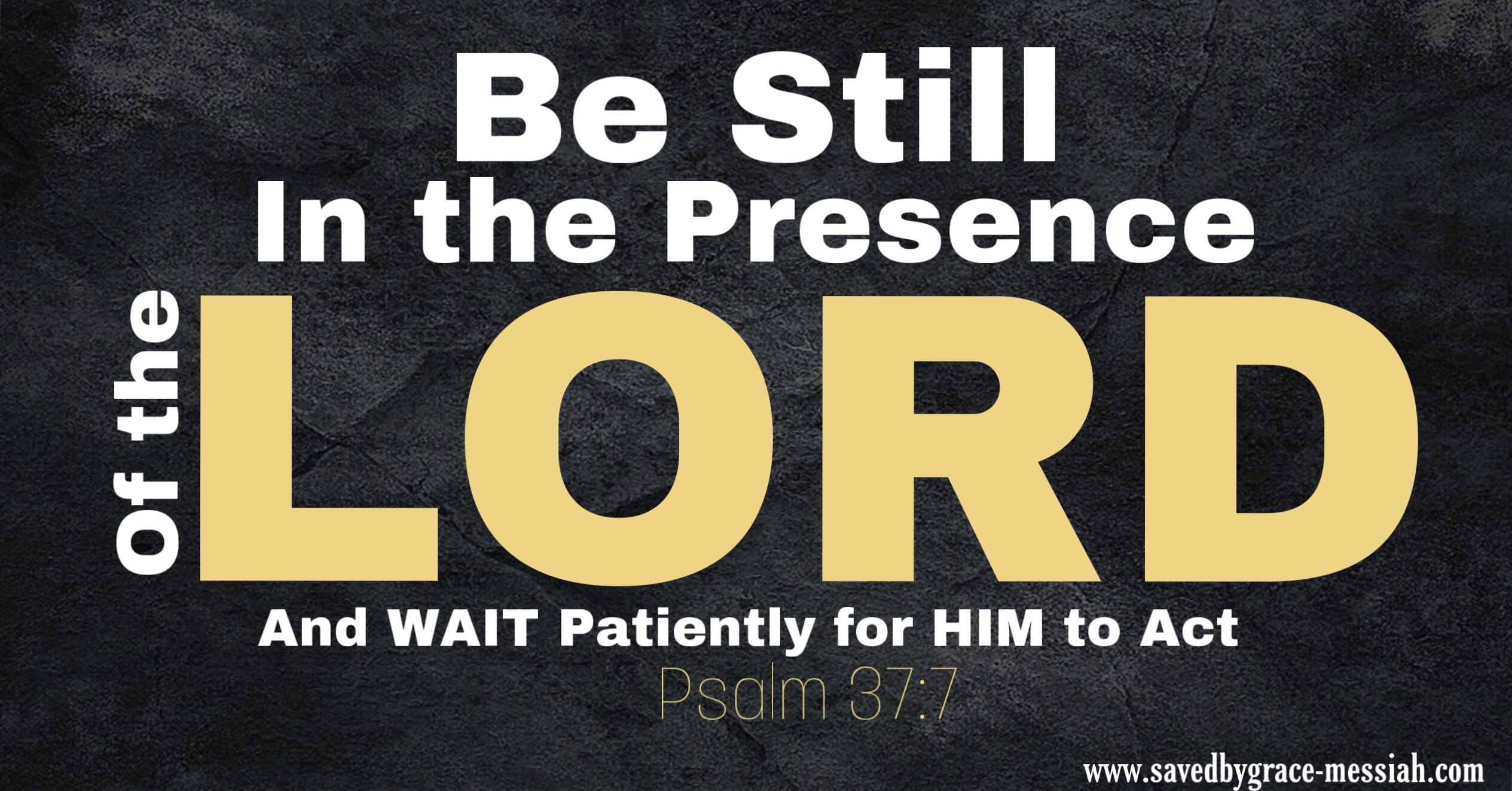 Be Still in the presence of the Lord